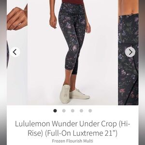Wunder under high rise floral crop legging